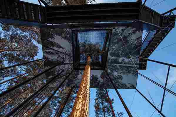 Stay in an invisible room at this quirky Swedish tree house hotel